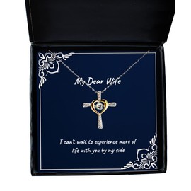Game On Novelties Useful Wife, I Can't Wait to Experience More of Life with You by My Side, Unique Christmas Cross Dancing Necklace from Wife