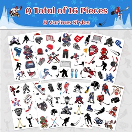 Ice Hockey Temporary Tattoos Ice Hockey Themed Birthday Party Favors Decorations Supplies for Kids Gifts Classroom School Prizes