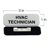 HVAC Technician 1 x 3" Name Tag/Badge, Silver, (3 Pack)