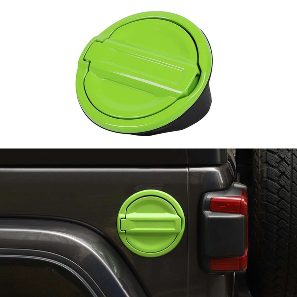 SQQP JL Fuel Filler Door Gas Tank Cap Cover, Aluminum Fuel Door Exterior Accessories for 2018-2021 Jeep Wrangler JL & Unlimited Sport Rubicon Sahara 2/4 Door(Green)