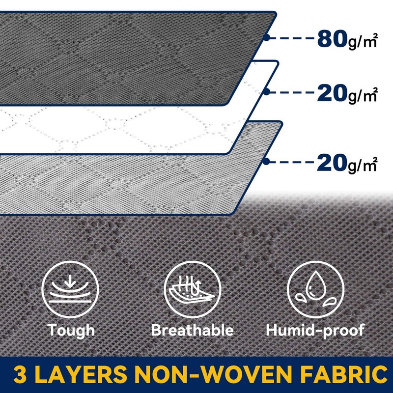 Boic 3 Pack 60L Underbed Storage Bags, Foldable Underbed Storage