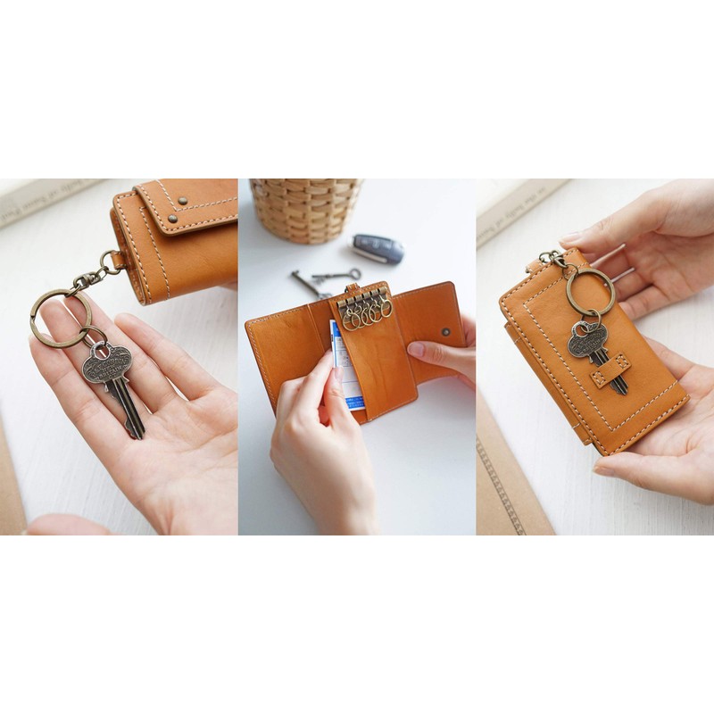 Dakota DA-32109 Women's Key Case, Genuine Leather, Camel