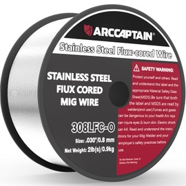 ARCCAPTAIN Stainless Steel Flux Cored Wire E308LFC-O .030-Diameter MIG Welding Wire Stainless Steel Wire with Low Splatter Compatible With Lincoln Miller Forney Harbor MIG Welder 2-Pound