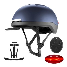 GROTTICO Urban-Smart Bike Helmet for Adult - Front & Rear LED Lights | Turn Signals Remote Control | Brake Warning Light | Removable Visor | Men Women Commuter Bicycle Helmet for E-Bike & Cycling