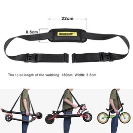 Rhinowalk Adjustable Shoulder Carry Strap for Scooters, E-Bikes, Folding Bikes, Skateboards Padded & Breathable Mesh, Heavy-Duty Carrying Sling