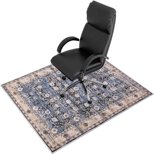 Anidaroel Office Chair Mat for Hardwood and Tile Floor, 35"X47" Computer Chair Mat for Rolling Chair, Desk Chair Mats, Low-Pile Carpet, Anti-Slip Floor Protector Rug
