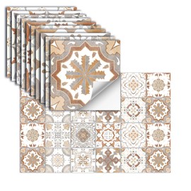 24 Pcs Peel and Stick Tile Backsplash Self-Adhesive Tile Sticker Vinyl Wall Stickers for Kitchen, Bathroom, Fireplace, Cupboard Decoration,HZ-41,4x4inch