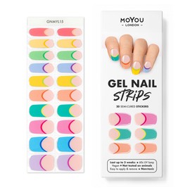 MoYou London 20 x Semi-Cured Gel Nail Wraps - Easy to Apply and Remove - Salon Quality Manicure - Includes Nail File and Wooden Cuticle Pen