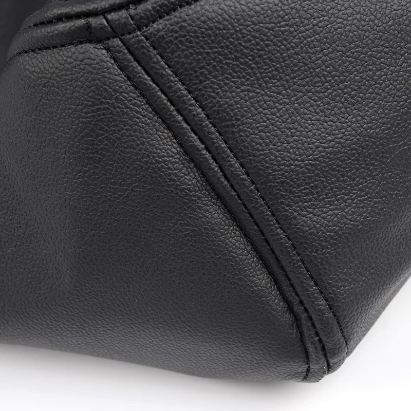 PIT66 Black Armrest Cover Center Console Lid Cover Microfiber Leather