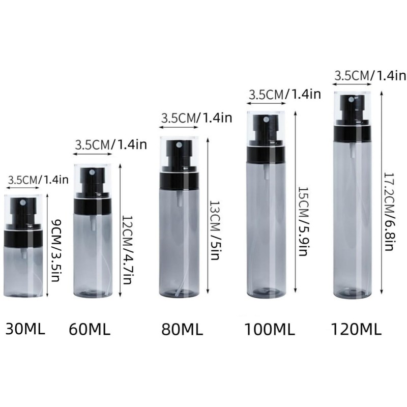 YLUNWUDE Travel Size Fine Mist Spray Bottles, Clear Plastic Refillable