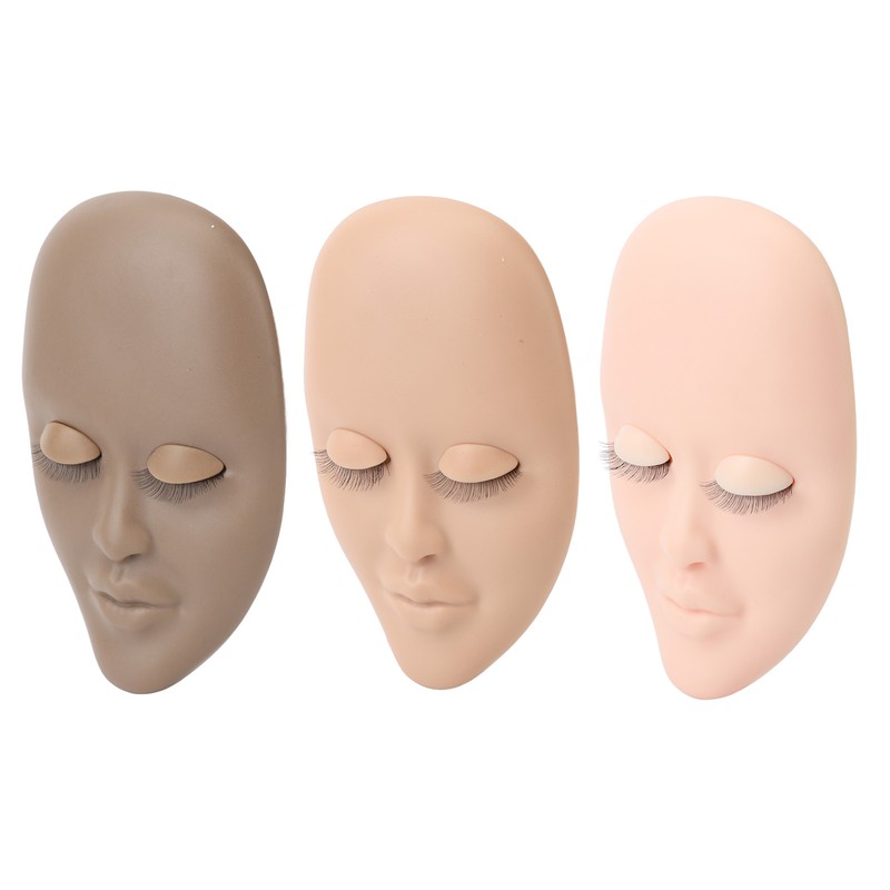 3pcs Eyelash Mannequin Head Lash Extension Training Practice Head with