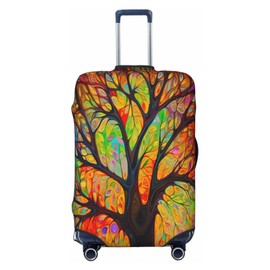 YouQu Rainbow Tree Leaves Travel Luggage Suitcase COVER, Washable Suitcase COVERS Elastic, XL - Fits 29-32 inch luggage (No Suitcase)