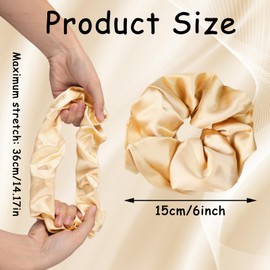3Pcs Satin Hair Scrunchies Large Soft Silk Scrunchies Ponytail Holders No Damage Satin Hair Tie for Women Girls Oversized Jumbo Scrunchy for Thick or Voluminous Hair Curly Hair Straight Hair ﻿