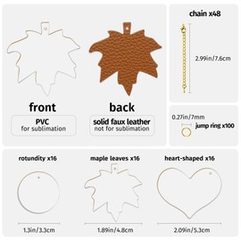 AOUXSEEM 48 Sets Sublimation Blanks for Making Car Cup Handle Charms, PVC Material Perfect for Heat Transfer Phote,Tumbler Cup Accessories for DIY Craft Gifts