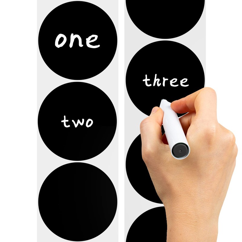 Round Stickers Black 90 mm Circle Labels Colour Coding Dot