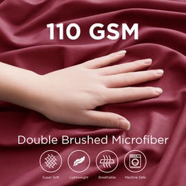 Empyrean Rubi Wine Fitted Sheet Extra Deep Pocket, Hotel Luxury Cal King Fitted Sheet Only Easily Fits 18 to 24 Inch Mattress, Super Soft, Wrinkle-Free, and Breathable with Corner Straps