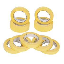 BLACKHORSE-RACING 9 Rolls Automotive Refinish Masking Tape Yellow, Cars Vehicles Auto Body Paint Tape, Automotive Painters Tape Bulk Set, 1-1/2" x 181' (3 Rolls) 06654,3/4" x 165' (6 Rolls) 06652