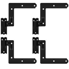 Moxweyeni 4 Pack (2 Pair) Steel Blind Shutter Hinge 1-1/16" Black Wrought Iron Shutter Lift Off Pintle Reversible Hinges for Heavy Duty Wood Frame, Brick, Doors, Window(Black)
