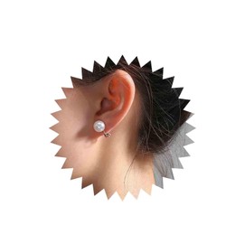 Yheakne Boho Pearl Studs Earrings Silver Pearl Wrap Earrings Vintage Pearl Clip Earrings No Piercing Earrings Jewelry for Women and Girls