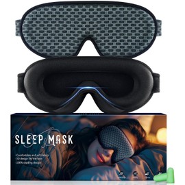 Sleep Mask 100% Blackout Sleep Masks for Women & Men - Zero Eye Pressure Sleeping Eye Mask with Comfortable Adjustable Headband for Travelling