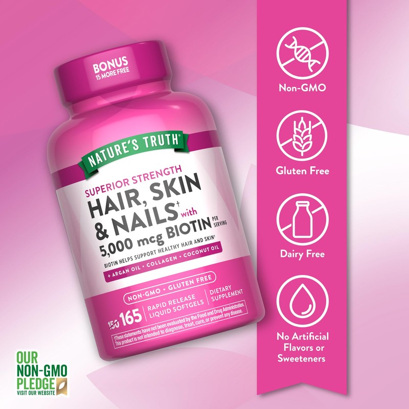 Nature's Truth Hair, Skin & Nails Vitamin | 5000 mcg
