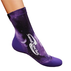 Sand Socks for Soccer, Volleyball, Snorkeling (youth/adult) XX-Small Purple Galaxy
