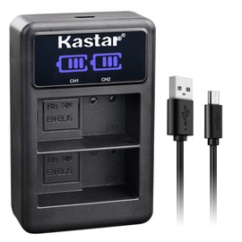 Kastar ENEL15 LED2 USB Battery Charger Compatible with Nikon EN-EL15 Battery, MH-25 Charger, Nikon 1 V1, D500 D600 D610 D750 D780 D800 D800E D810 D810A D850, D7000 D7100 D7200 D7500 Camera
