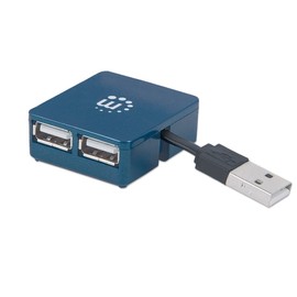 Manhattan 160605 Hub USB, 4 Puertos USB 2.0/1.1, Color Negro