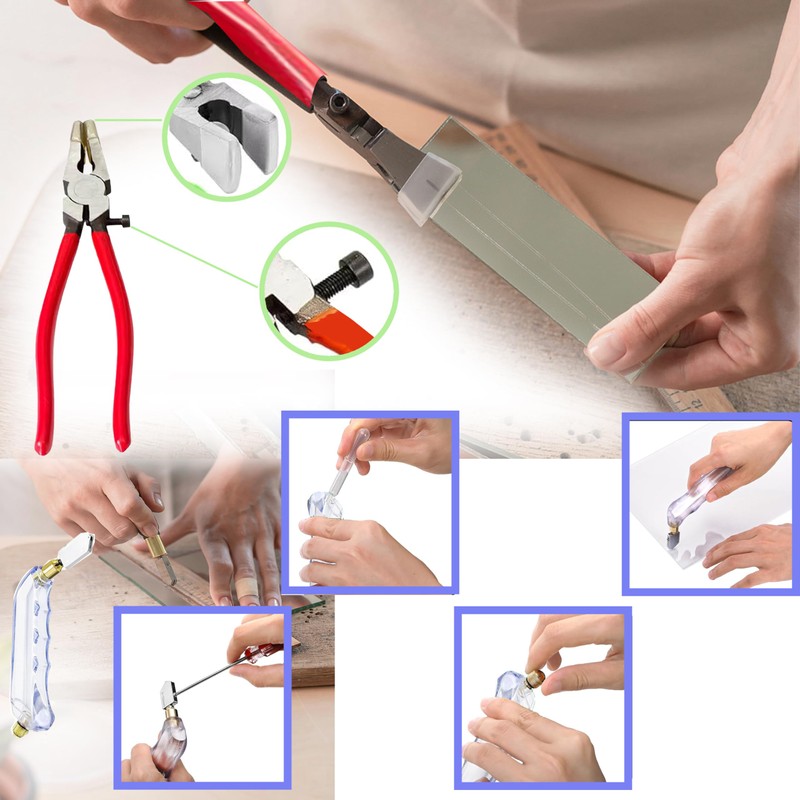 Stained Glass Supplies Kits, Glass Cutting Tools, Black Backed and