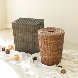 Home&amp;House Rattan Pattern Hamper Choose 1 per capacity, 80L80L_White White / 홈앤하우스 라탄 패턴 햄퍼 용량별 택1, 80L80L_화이트화이트