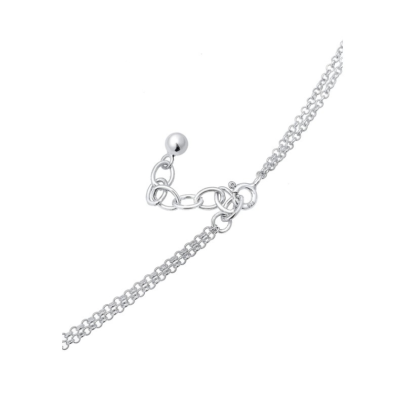 Elli Women's Y-Chain Geo Layer Circle Plate Necklace in 925