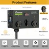 Exqutoo Manual Splitter Switch, NEMA14-30P to 14-30R &14-50R Knob Selection