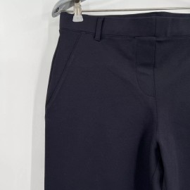 Quince Women's Navy Blue Ultra-Stretch Ponte Pant Straight Leg M Petite 28" NWT