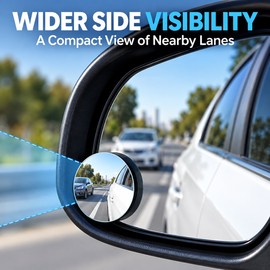 Round Blind Spot Mirrors for Cars – 360° Adjustable Wide-Angle Convex View for Parking and Lane Checks
