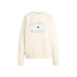 Favorite Daughter womens Heart Logo Sweatshirt, Gardenia W/Baby Blue, Medium