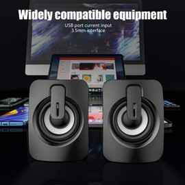 Mini Computer Speaker Stereo Less Distortion USB Powered Wired Small Speaker for for Desktop PC Laptop,Laptop Desktop Gaming Stereo Speaker Computer Speakers