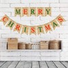 Dusenly Merry Christmas Burlap Banner Fabric Bunting Rustic Snowflakes Hanging