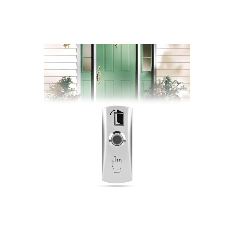 Sonew Door Release Button Switch, Push Button, ON-OFF, Silver