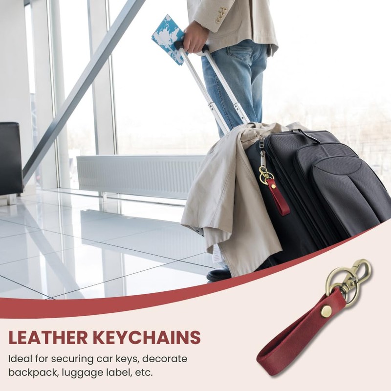 Everwish Creations Soft Leather Keychain Set | Travel keychain |