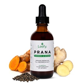 Leefy Organics PRANA - The Original Organic Liquid Turmeric Curcumin and Ginger Extract with Black Pepper