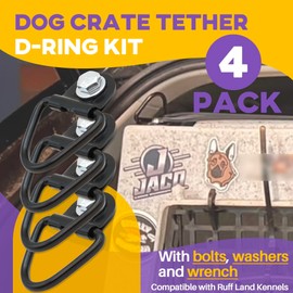 Terixe 4 Pack Tie Down Kit for Ruffland Kennel - Tie Down D-Ring Kit, 1000lb Load Capacity, with Wrench - Easy Installation, Compatible with RuffLand Kennels - Ideal for Securing Your Crate in Vehicle