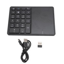 Wireless Numeric Keypad Professional 22 Keys Dual Modes Bluetooth 4.2 2.4G Wireless Number Pad with Touchpad for Laptop Desktop PC Black