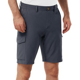 Outdoor Ventures Men's 10" Hiking Shorts Water-resistants Quick Dry Outdoor Golf Shorts Grey