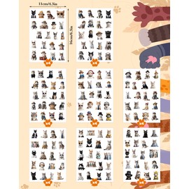 32 Sheets Funny Cat Meme Stickers, Non-Repeat Waterproof Vinyl Decals of Cats in Different Outfits and Accessories | Perfect for Journaling, Laptops, and Water Bottles | Ideal for Teens and Adults