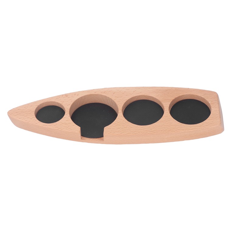 Coffee Tamper Holder Boat Shape 4 Slots Anti Slip Stable