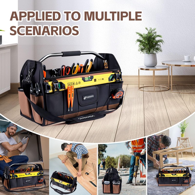 VSHXENG 20 Inch Tool Bag, Foldable 19 Pockets Tool Tote