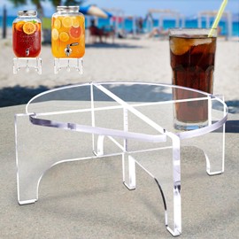 BESHIGH Acrylic Beverage Dispenser Stand Only, Fit Max 8.7 Inch Glass Drink Dispenser and Water Jug Holder, Plant Stand, Cake Display Stand for Parties and Catering Events