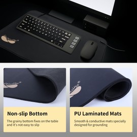 LandKissing® Grounding Mats 24"x16" (2 Pack) for Grounding Therapy, Grounding Mat Kit for Improved Sleep, Lower Anxiety, Inflammation,Benefit Grouding Kit with Adapter Splitter, Grounding Tester