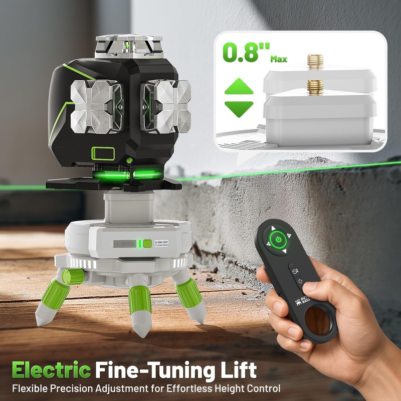 Huepar Electric 360° Rotating Base for Laser Level Remote Control