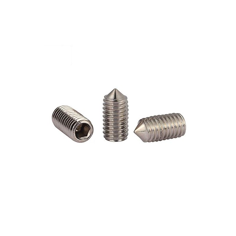 M4*12mm Stainless Steel Cone Point Grub Screws Hex Socket Set